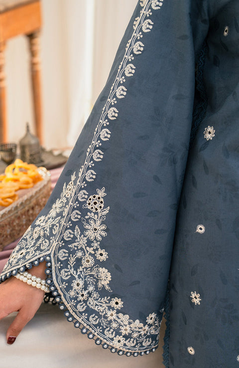 Zarif - Lamhay Luxury Lawn'25 By Zarif Embroidered Suits Unstitched 3 Piece - Summer Collectiom - aubranz.com