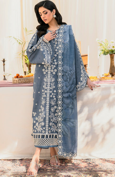 Zarif - Lamhay Luxury Lawn'25 By Zarif Embroidered Suits Unstitched 3 Piece - Summer Collectiom - aubranz.com