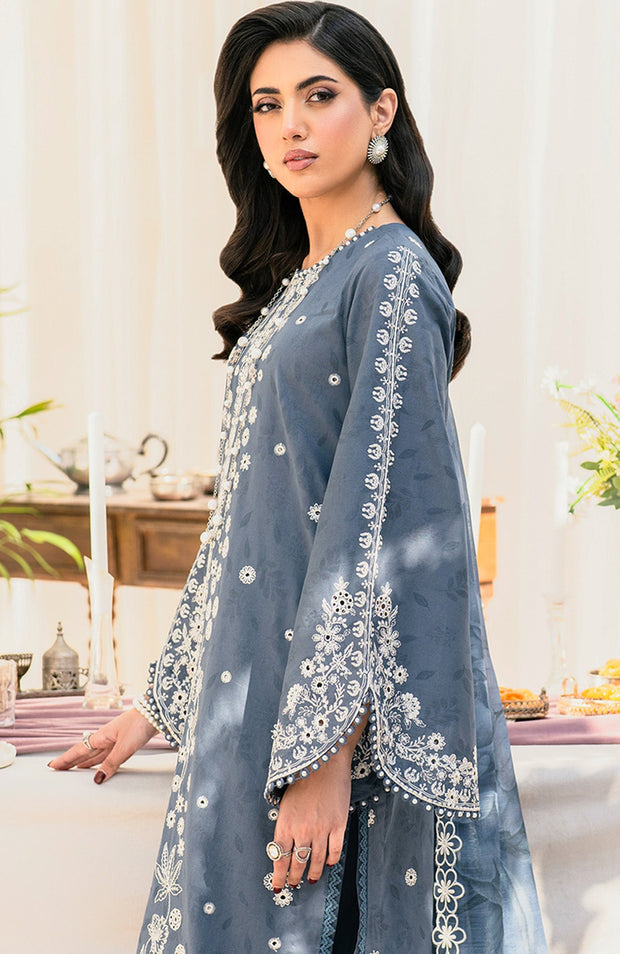 Zarif - Lamhay Luxury Lawn'25 By Zarif Embroidered Suits Unstitched 3 Piece - Summer Collectiom - aubranz.com