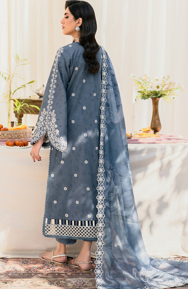 Zarif - Lamhay Luxury Lawn'25 By Zarif Embroidered Suits Unstitched 3 Piece - Summer Collectiom - aubranz.com