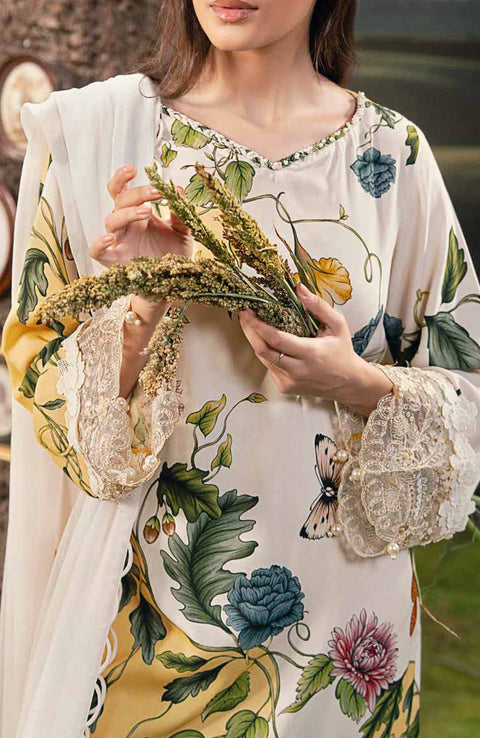 Mariab - M BASIC PRE-FALL CASUAL'25 BY MARIA B PRINTED ARABIC LAWN SUITS UNSTITCHED 3 PIECE - SUMMER COLLECTION - aubranz.com