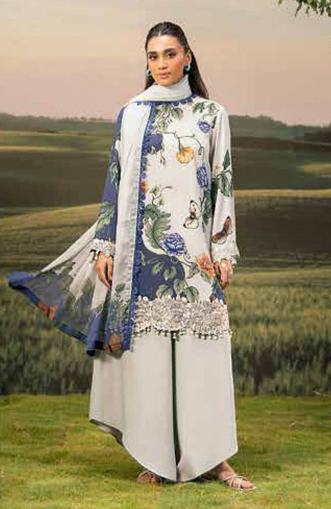 Mariab - M BASIC PRE-FALL CASUAL'25 BY MARIA B PRINTED ARABIC LAWN SUITS UNSTITCHED 3 PIECE - SUMMER COLLECTION - aubranz.com