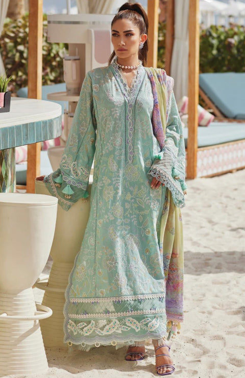 Fta - WES LUXURY LAWN'25 BY FARAH TALIB AZIZ EMBROIDERED SUITS UNSTITCHED 3 PIECE - SUMMER COLLECTION - aubranz.com
