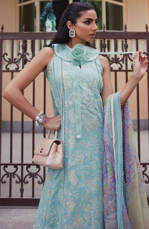 Fta - WES LUXURY LAWN'25 BY FARAH TALIB AZIZ EMBROIDERED SUITS UNSTITCHED 3 PIECE - SUMMER COLLECTION - aubranz.com