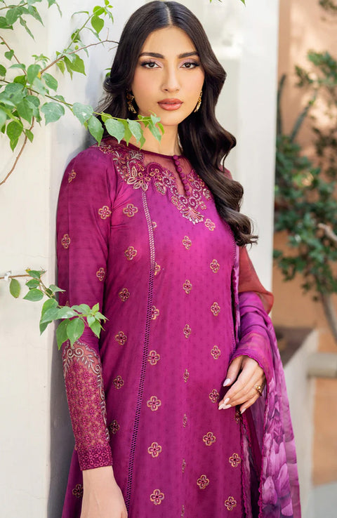 Zarif - Nura Textured Lawn'25 By Zarif Embroidered Suits Unstitched 3 Piece - Summer Collection - aubranz.com
