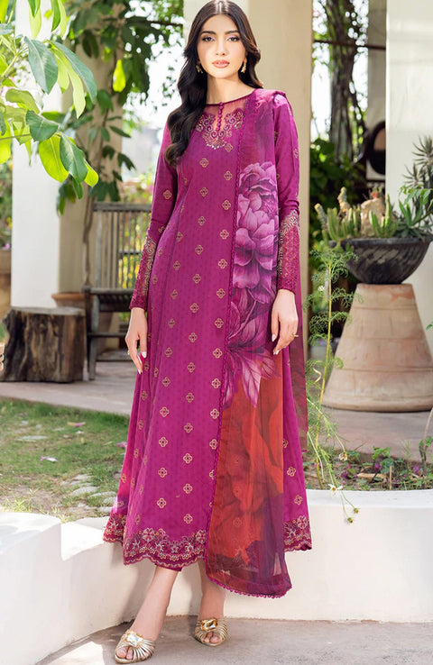 Zarif - Nura Textured Lawn'25 By Zarif Embroidered Suits Unstitched 3 Piece - Summer Collection - aubranz.com