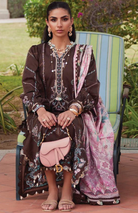 Fta - WES LUXURY LAWN'25 BY FARAH TALIB AZIZ EMBROIDERED SUITS UNSTITCHED 3 PIECE - SUMMER COLLECTION - aubranz.com