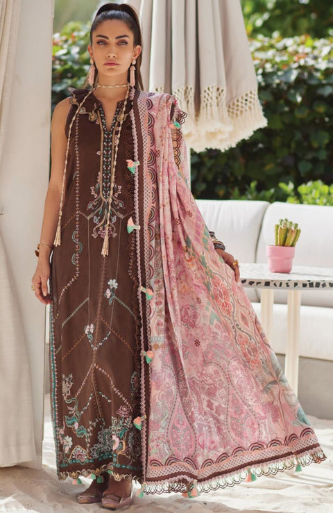 Fta - WES LUXURY LAWN'25 BY FARAH TALIB AZIZ EMBROIDERED SUITS UNSTITCHED 3 PIECE - SUMMER COLLECTION - aubranz.com