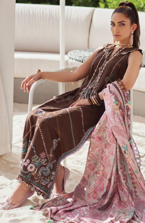 Fta - WES LUXURY LAWN'25 BY FARAH TALIB AZIZ EMBROIDERED SUITS UNSTITCHED 3 PIECE - SUMMER COLLECTION - aubranz.com