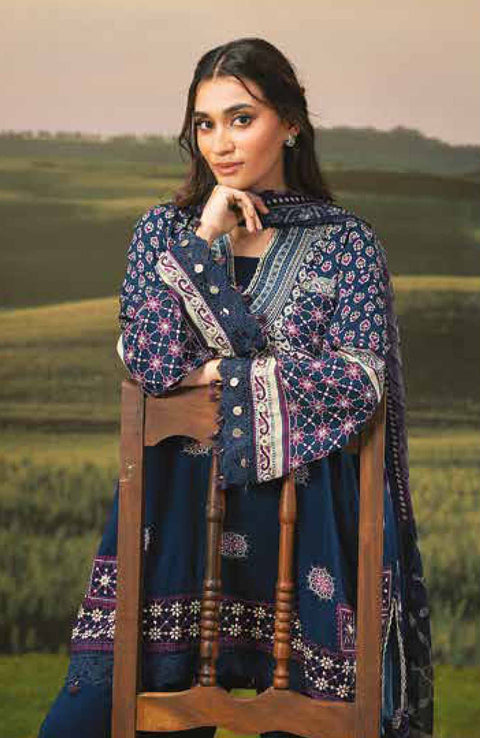 Mariab - M BASIC PRE-FALL CASUAL'25 BY MARIA B PRINTED ARABIC LAWN SUITS UNSTITCHED 3 PIECE - SUMMER COLLECTION - aubranz.com