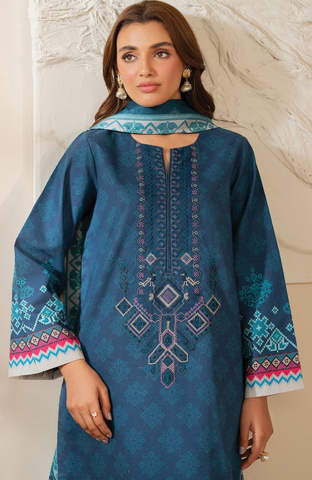 Xenia - Xenia Lawn'25 Embroidered Suits Unstitched 3 Piece - Summer Collection - aubranz.com