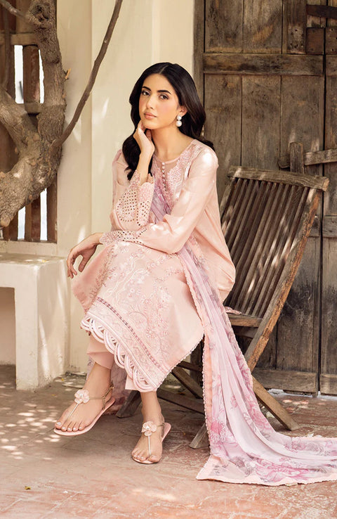 Zarif - Nura Textured Lawn'25 By Zarif Embroidered Suits Unstitched 3 Piece - Summer Collection - aubranz.com