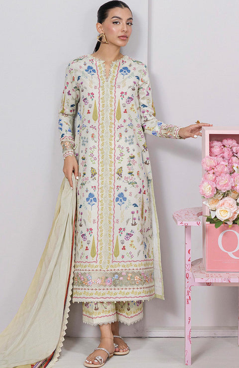 Qalamkar - Q Prints Vol II'25 by Qalamkar Printed Lawn Suits Unstitched 3 Piece - Summer Collection - aubranz.com