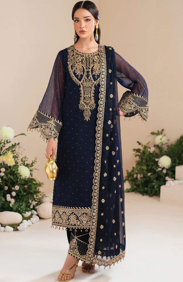 Alizehbybilal - Alizeh Reena Handcrafted Eid Edit'25 Embroidered Chiffon Suits Unstitched 3 Piece - Summer Collection - aubranz.com