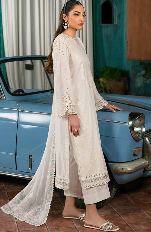 Zarif - Lamhay Luxury Lawn'25 By Zarif Embroidered Suits Unstitched 3 Piece - Summer Collectiom - aubranz.com