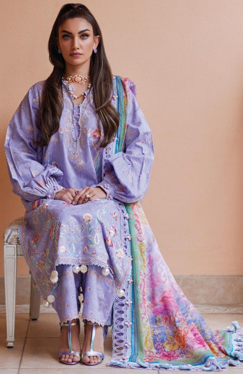 Fta - WES LUXURY LAWN'25 BY FARAH TALIB AZIZ EMBROIDERED SUITS UNSTITCHED 3 PIECE - SUMMER COLLECTION - aubranz.com
