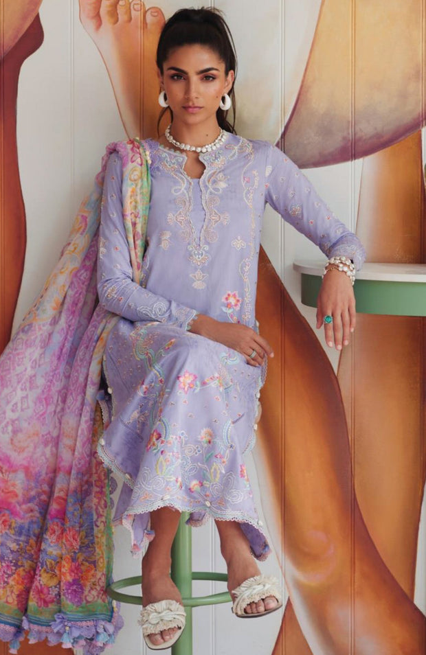 Fta - WES LUXURY LAWN'25 BY FARAH TALIB AZIZ EMBROIDERED SUITS UNSTITCHED 3 PIECE - SUMMER COLLECTION - aubranz.com