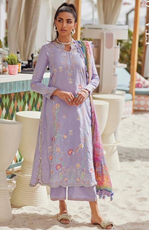 Fta - WES LUXURY LAWN'25 BY FARAH TALIB AZIZ EMBROIDERED SUITS UNSTITCHED 3 PIECE - SUMMER COLLECTION - aubranz.com