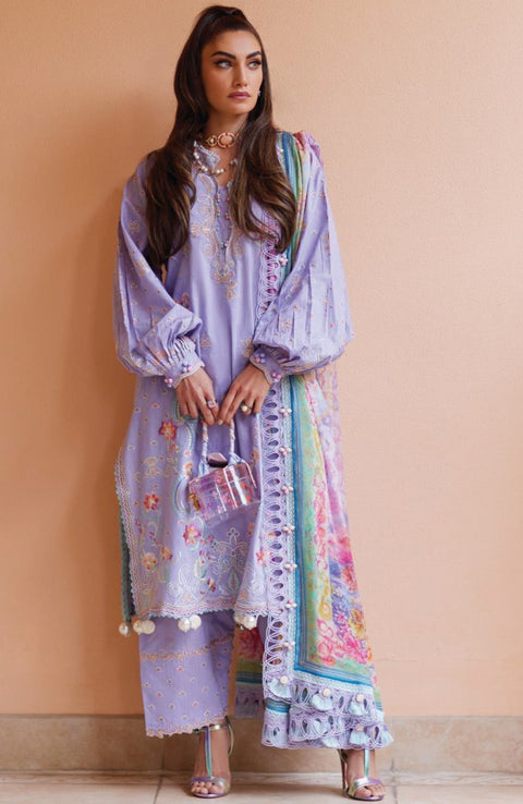 Fta - WES LUXURY LAWN'25 BY FARAH TALIB AZIZ EMBROIDERED SUITS UNSTITCHED 3 PIECE - SUMMER COLLECTION - aubranz.com