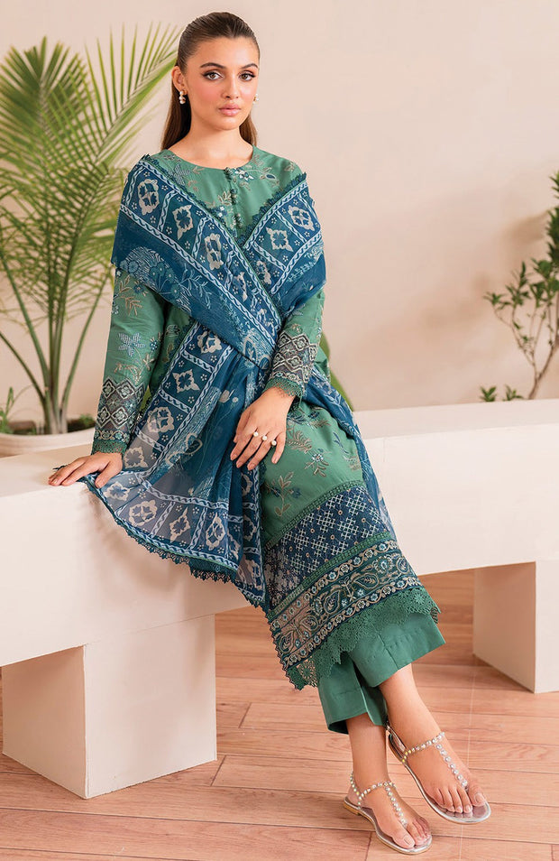Xenia - XENIA PRINTKARI LAWN'25 EMBROIDERED SUITS UNSTITCHED 3 PIECE - SUMMER COLLECTION - aubranz.com