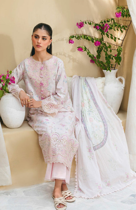 Abyaan - Aabyaan Shezlin Chikankari Lawn'25 Embroidered Suit Unstitched 3 Piece - Summer Collection - aubranz.com