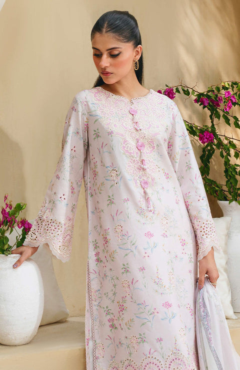 Abyaan - Aabyaan Shezlin Chikankari Lawn'25 Embroidered Suit Unstitched 3 Piece - Summer Collection - aubranz.com