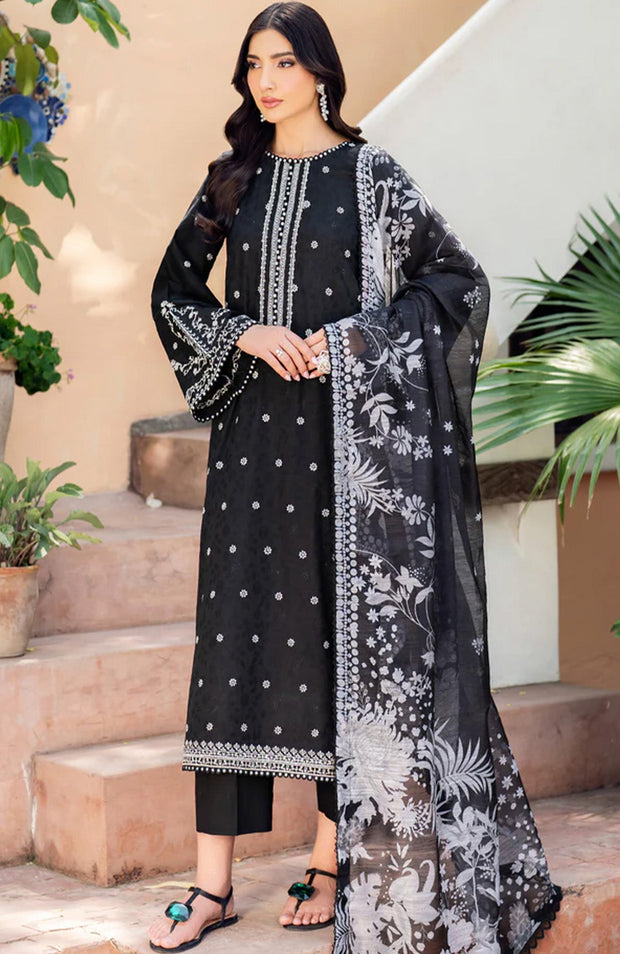 Zarif - Nura Textured Lawn'25 By Zarif Embroidered Suits Unstitched 3 Piece - Summer Collection - aubranz.com