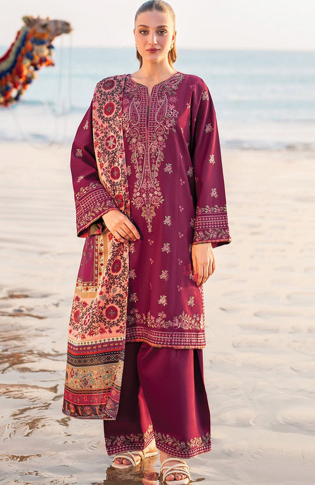 Xenia - Xenia Lawn'25 Embroidered Suits Unstitched 3 Piece - Summer Collection - aubranz.com