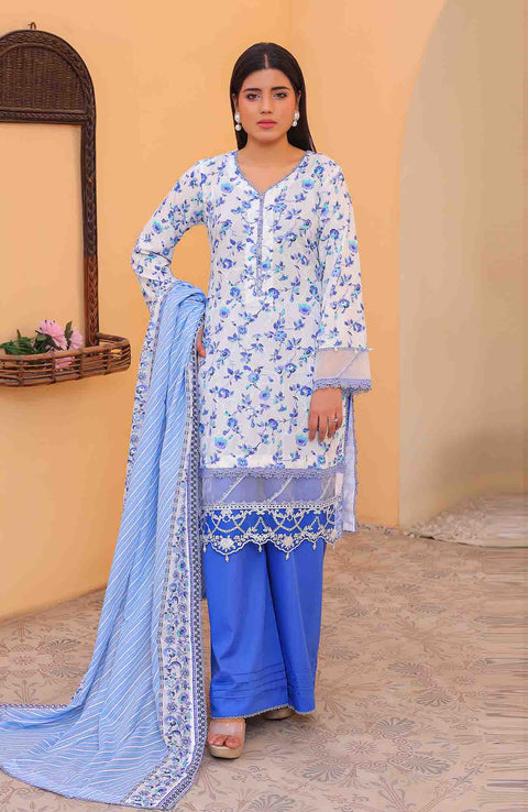 Abtextiles - Meerub Ikat Vol 2 Wrinkle Free Collection'25 By Ab Textile Embroidered Lawn Suit Unstitched 3 Piece - Summer Collection - aubranz.com
