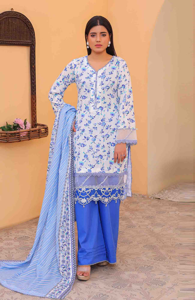 Abtextiles - Meerub Ikat Vol 2 Wrinkle Free Collection'25 By Ab Textile Embroidered Lawn Suit Unstitched 3 Piece - Summer Collection - aubranz.com