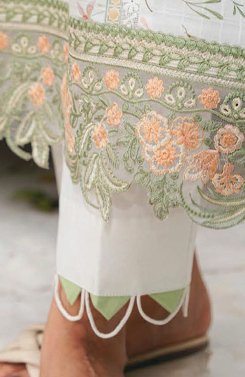 Abyaan - Aabyaan Shezlin Chikankari Lawn'25 Embroidered Suit Unstitched 3 Piece - Summer Collection - aubranz.com