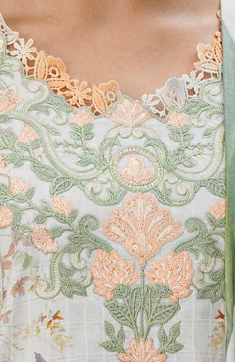 Abyaan - Aabyaan Shezlin Chikankari Lawn'25 Embroidered Suit Unstitched 3 Piece - Summer Collection - aubranz.com