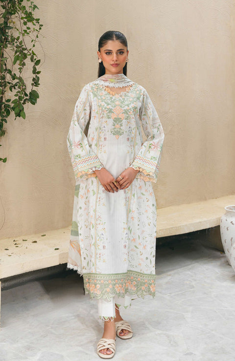 Abyaan - Aabyaan Shezlin Chikankari Lawn'25 Embroidered Suit Unstitched 3 Piece - Summer Collection - aubranz.com