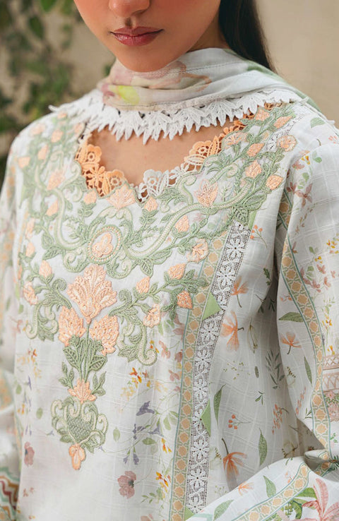 Abyaan - Aabyaan Shezlin Chikankari Lawn'25 Embroidered Suit Unstitched 3 Piece - Summer Collection - aubranz.com