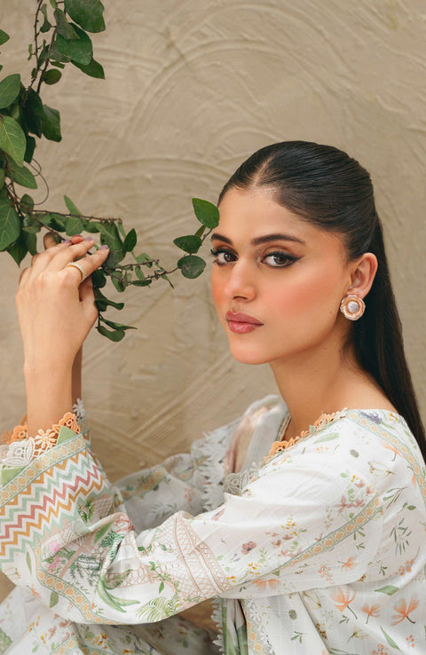 Abyaan - Aabyaan Shezlin Chikankari Lawn'25 Embroidered Suit Unstitched 3 Piece - Summer Collection - aubranz.com