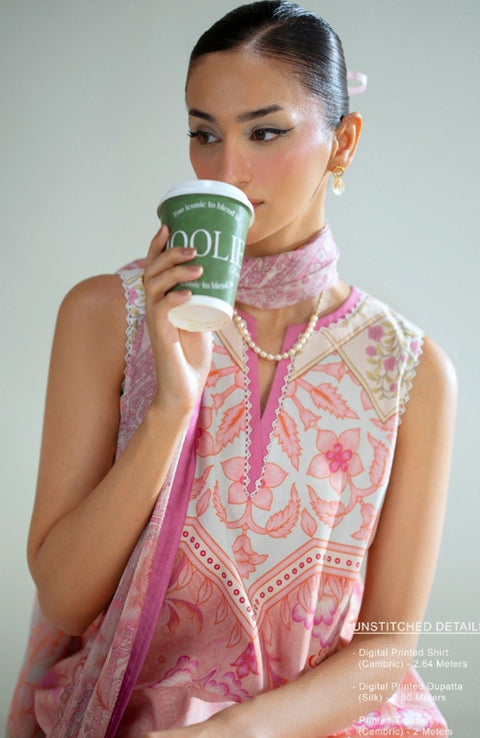 Saira_Rizwan - Joolie Prints Collecetion'25 By Saira Rizwan Printed Lawn Suit Unstitched 3 Piece - Summer Collection - aubranz.com