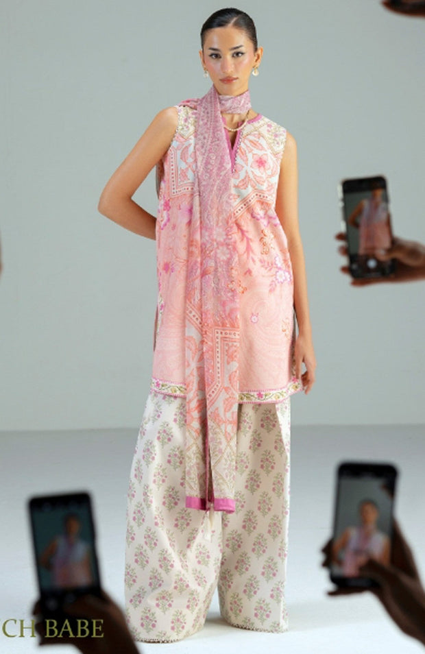 Saira_Rizwan - Joolie Prints Collecetion'25 By Saira Rizwan Printed Lawn Suit Unstitched 3 Piece - Summer Collection - aubranz.com