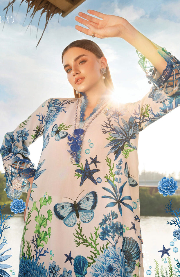Mariab - Mprints By Maria B Embroidered Lawn Suits Unstitched 3 Piece - Summer Collection - aubranz.com