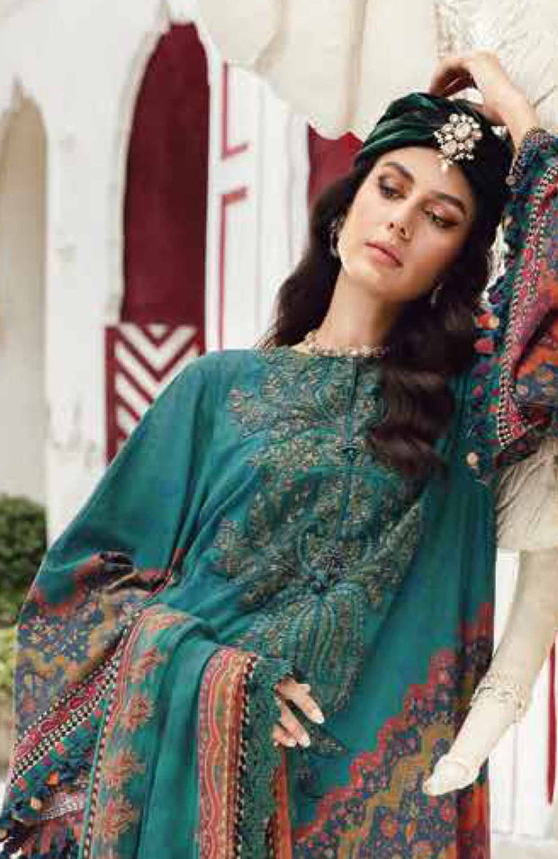 Mariab - M Prints Intermix Fall Edit'25 By Maria B Embroidered Cambric Suits Unstitched 3 Piece - Winter Collection - aubranz.com