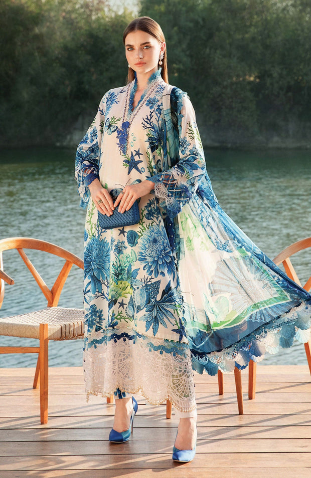 Mariab - Mprints By Maria B Embroidered Lawn Suits Unstitched 3 Piece - Summer Collection - aubranz.com