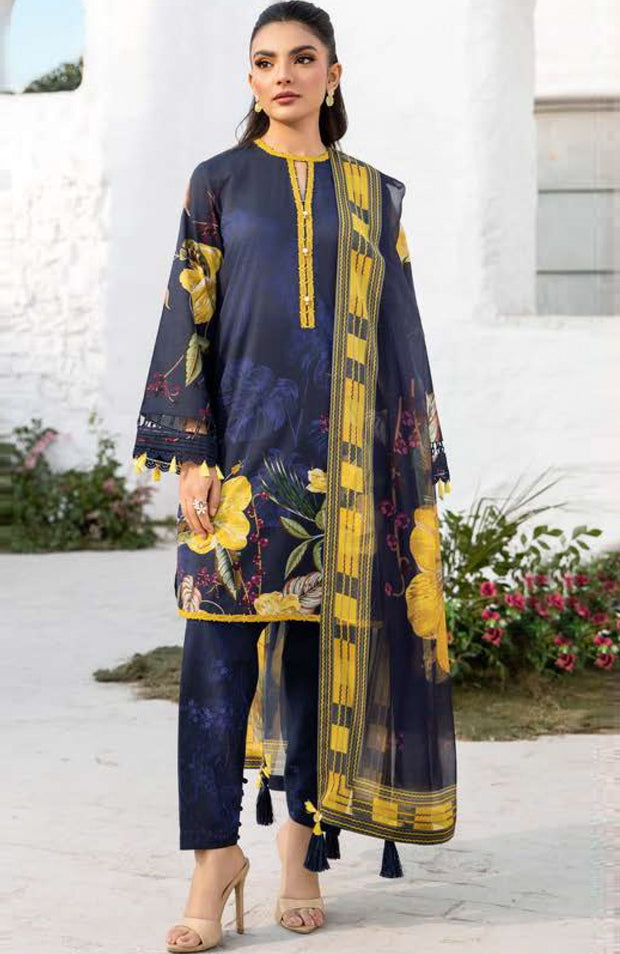 Mariab - Maria B M Basic Vol-1 Printed Lawn Suits Unstitched 3 Piece - Summer Collection - aubranz.com