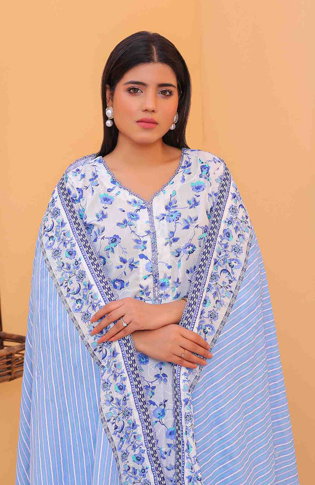 Abtextiles - Meerub Ikat Vol 2 Wrinkle Free Collection'25 By Ab Textile Embroidered Lawn Suit Unstitched 3 Piece - Summer Collection - aubranz.com