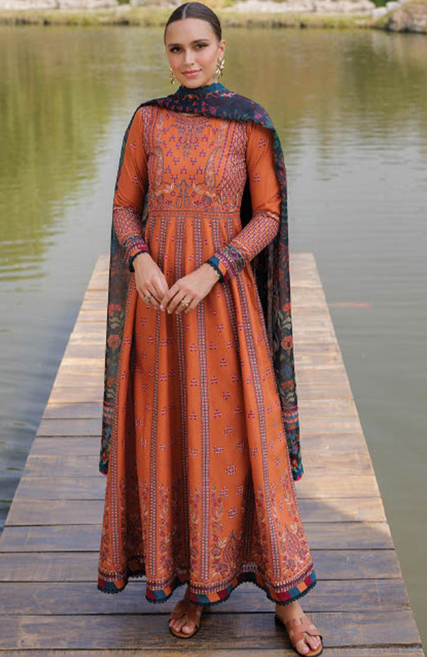 Xenia - Xenia Luxury Lawn'25 Embroidered Suits Unstitched 3 Piece - Summer Collection - aubranz.com