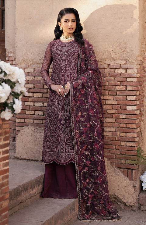 Zarif - SHEHNAI BY ZARIF EMBROIDERED NET SUITS UNSTITCHED 3 PIECE - FORMAL COLLECTION - aubranz.com