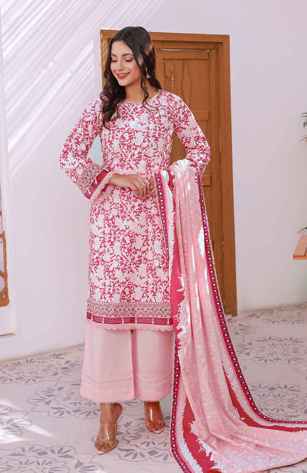 Abtextiles - Meerub Ikat Wrinkle Free Collection'25 By Ab Textiles Embroidered Lawn Suit Unstitched 3 Piece - Summer Collection - aubranz.com