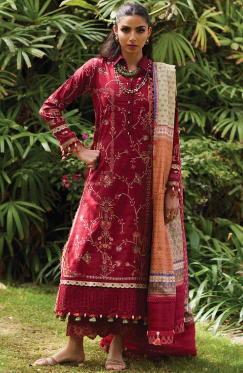Fta - WES LUXURY LAWN'25 BY FARAH TALIB AZIZ EMBROIDERED SUITS UNSTITCHED 3 PIECE - SUMMER COLLECTION - aubranz.com