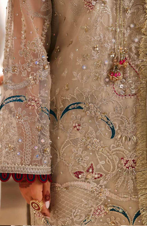 Nureh - Jhoomro By Nureh Embroidered Organza Suit Unstitched 3 Piece - aubranz.com