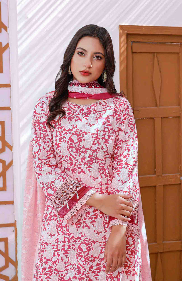 Abtextiles - Meerub Ikat Wrinkle Free Collection'25 By Ab Textiles Embroidered Lawn Suit Unstitched 3 Piece - Summer Collection - aubranz.com