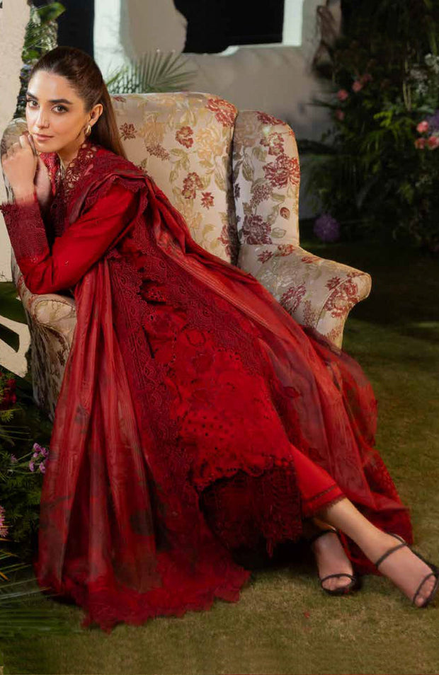 Sobia_Nazir - Sobia Nazir Luxury Lawn'25 Embroidered Suits Unstitched 3 Piece - Summer Collection - aubranz.com