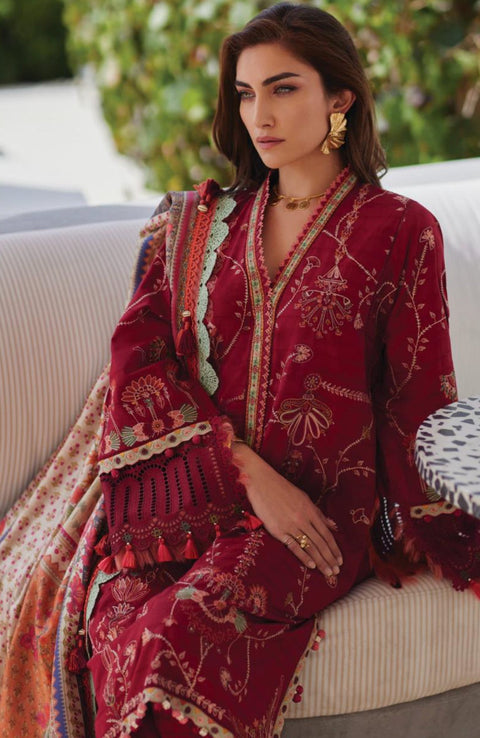 Fta - WES LUXURY LAWN'25 BY FARAH TALIB AZIZ EMBROIDERED SUITS UNSTITCHED 3 PIECE - SUMMER COLLECTION - aubranz.com
